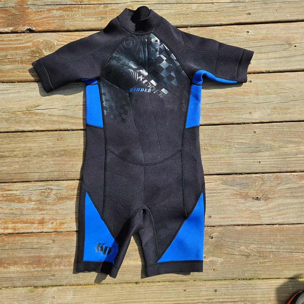Kidder Junior Size 10 Wetsuit Shorty Black Blue Neoprene Kids Youth‎ Swim Suit